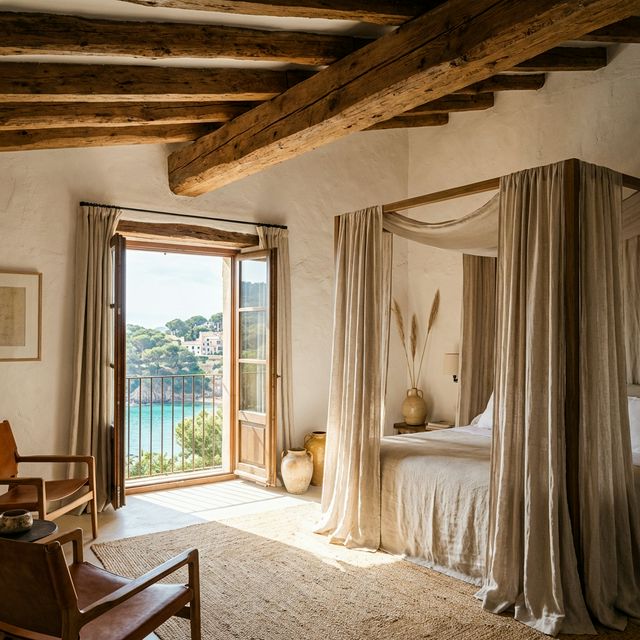 Interieur van een mediterraan boetiekhotel in Begur